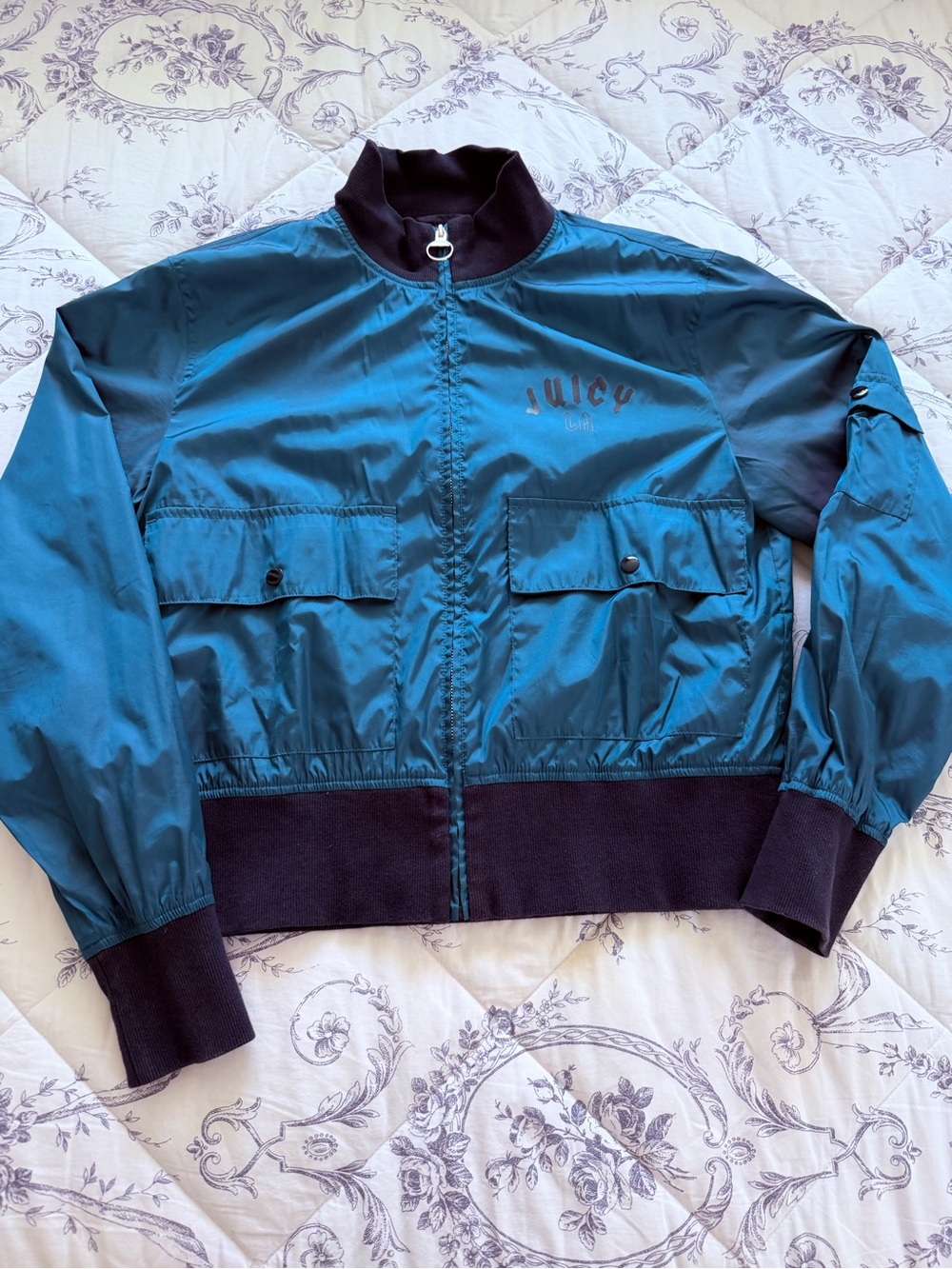 Juicy Couture Teal Bomber Jacket (9)